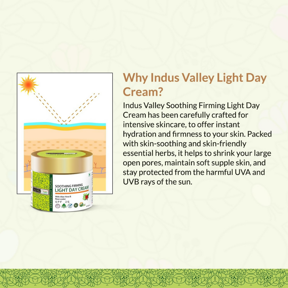 Indus Valley SPF 25 Soothing & Firming Light Day Cream - Aloe Vera & Rose Water | Grocsy