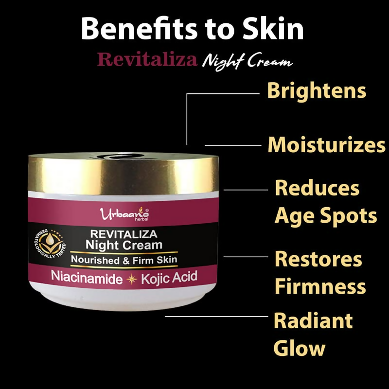 Urbaano Herbal Revitaliza Kojic Acid Night Cream | Grocsy