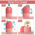 Ice Face Roller Silicone Facial Cube for Eyes Neck Massage Remove Dark Circle - Pink | Grocsy