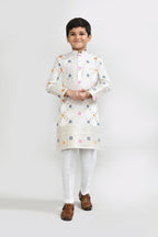 Joban Fashion Silk Off White Kurta With Straight Fit Pant | Grocsy