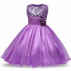 Asmaani Baby Girl's Lavender Color Satin A-Line Maxi Full Length Dress (AS-DRESS-22047) | Grocsy