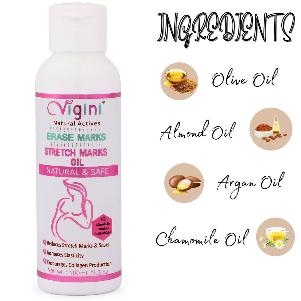 Vigini Natural Actives Stretch Marks Scars Removal Cream Oil | Grocsy