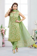 Joban Fashion Jacquard Green Color Kurta Set | Grocsy