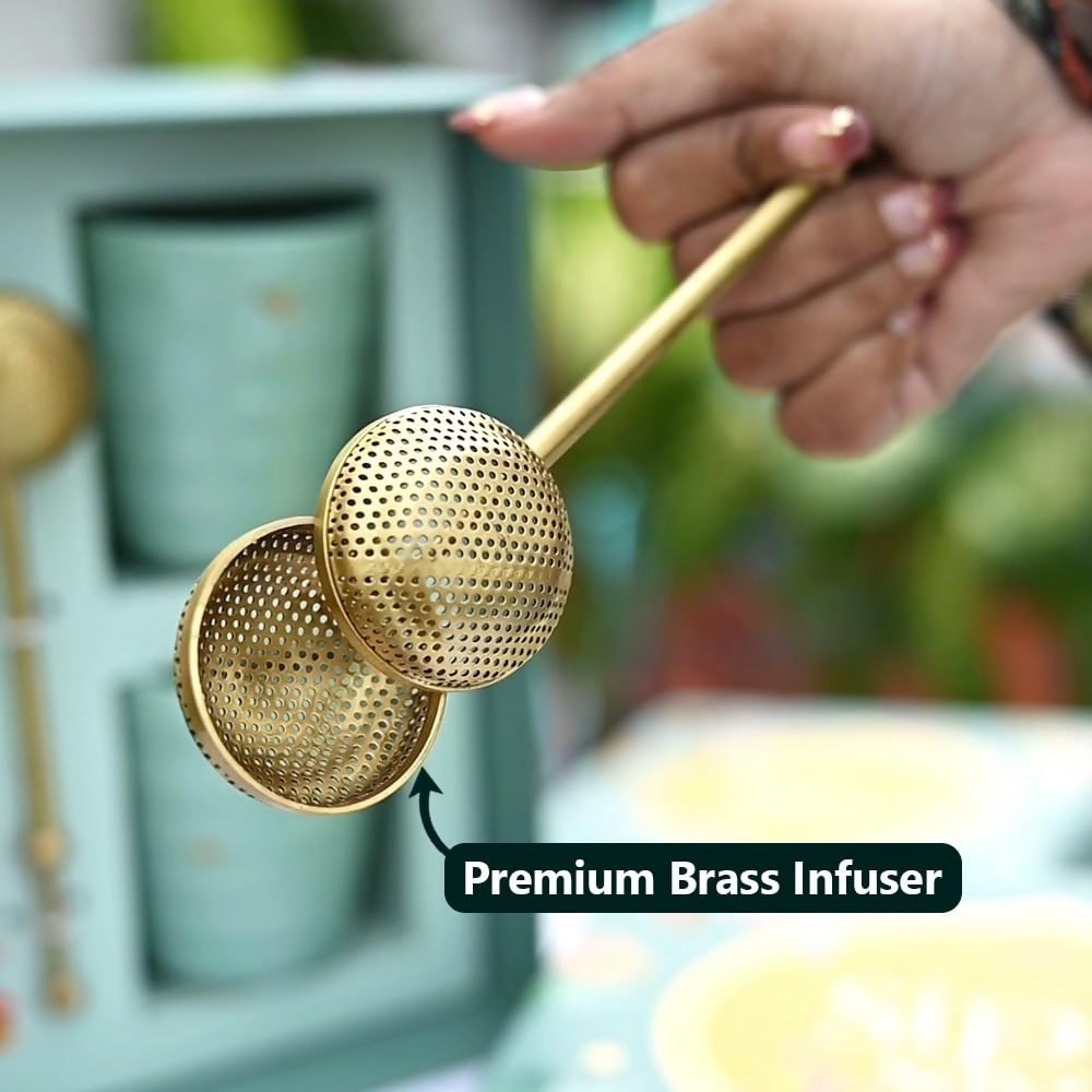 Chayam Assorted Tea Gift Set With Brass Infuser | Grocsy