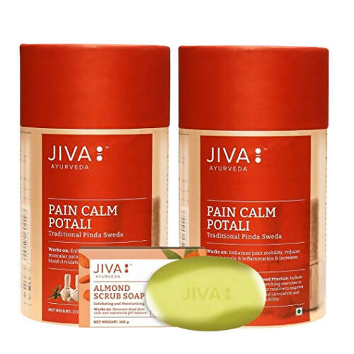 Jiva Ayurveda Pain Calm Potali with Almond Soap Free Combo | Grocsy