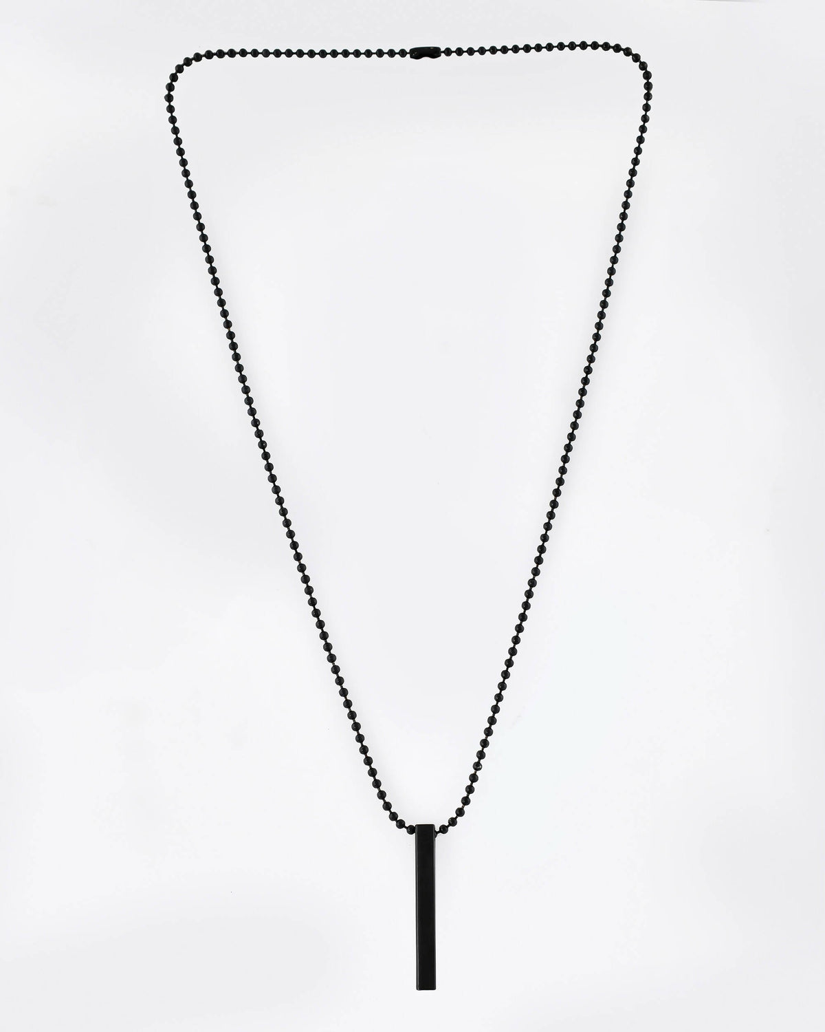 VOJ Women Black -Toned Stainless Steel Rhodium Plated Chain With Pendant Beads Chain | Grocsy