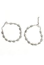 Mominos Fashion Kamal Johar Oxidised Elephant Design Silver Anklets | Grocsy