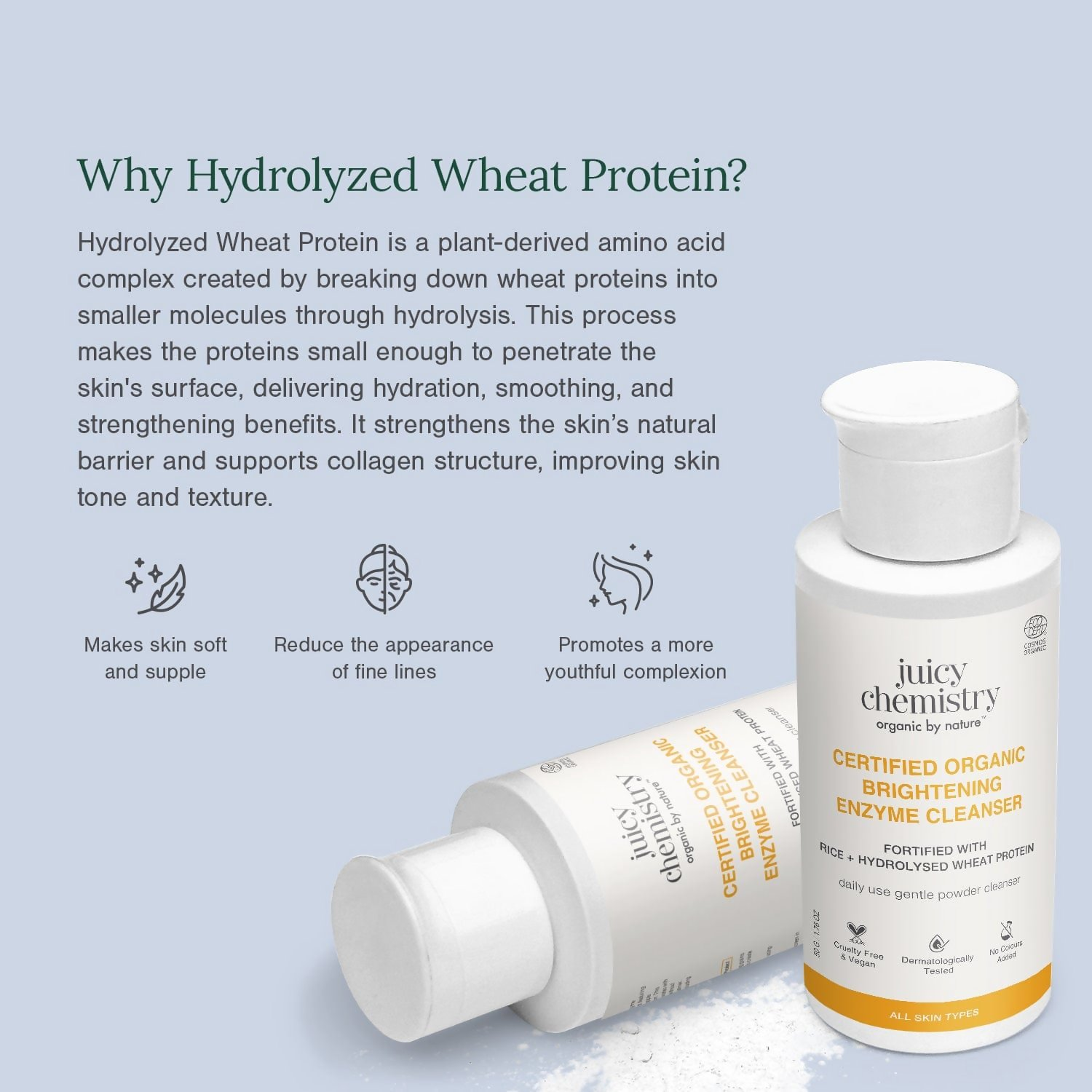 Juicy Chemistry Certified Organic Brightening Enzyme Cleanser | Grocsy