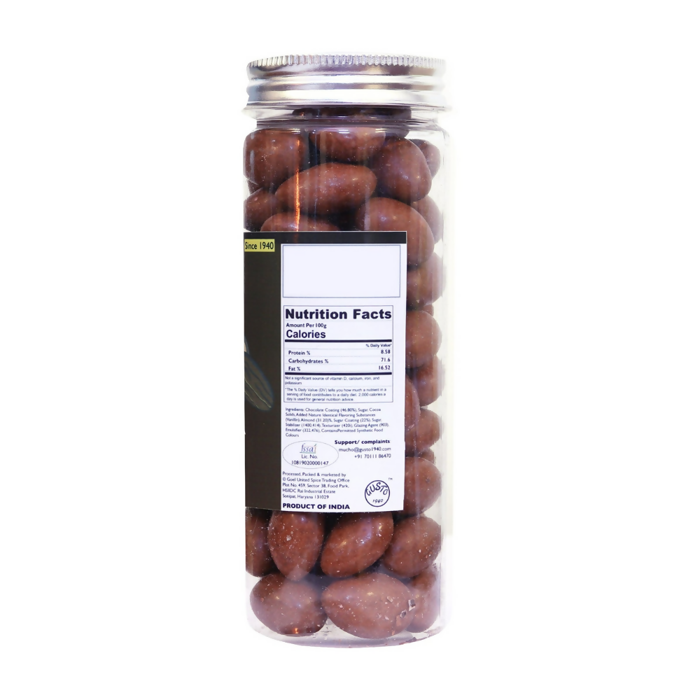 Tassyam Organics Chocolate Coated Almonds | Grocsy