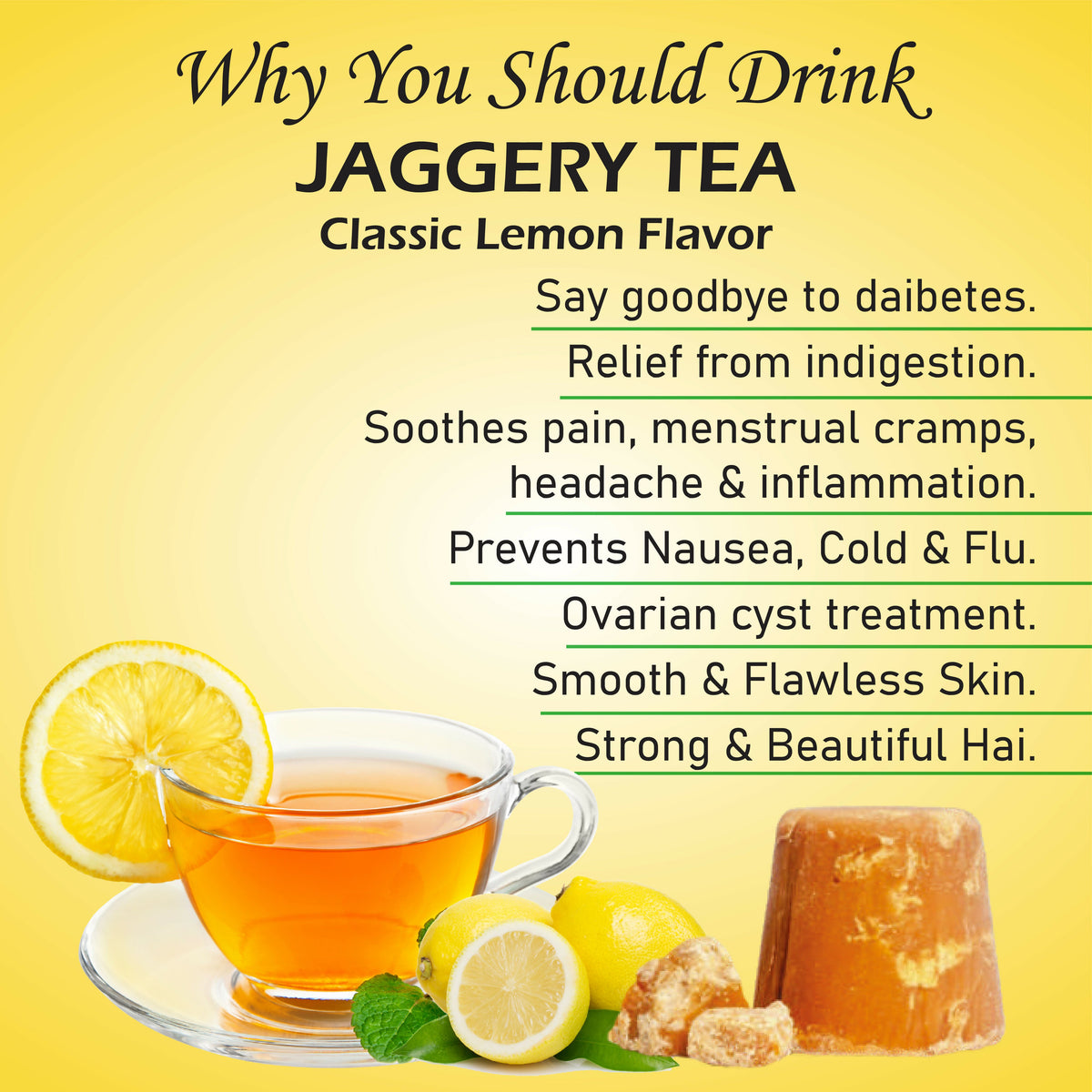 Naivedyam Classic Lemon Flavour Jaggery Tea | Grocsy
