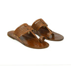 Stepsoft Men'S Brown Kolhapuri Chappal | Handcrafted Leather Slip-On Ethnic Footwear | Grocsy