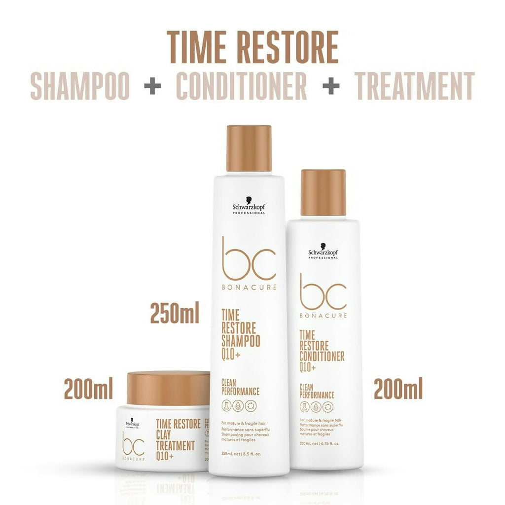 Schwarzkopf Professional New Bonacure Q10+ Time Restore Range Clean Combo | Grocsy