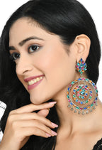 Mominos Fashion Johar Kamal Women's Multi Colour Kundan Circles Earrings