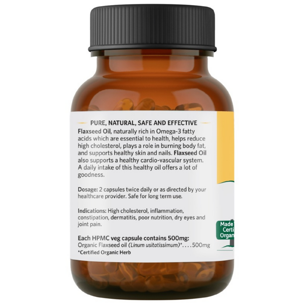 Organic India Flaxseed Oil Capsules | Grocsy