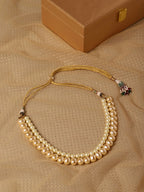 Layered Cream Pearl Neckpiece- Ruby Raang | Grocsy