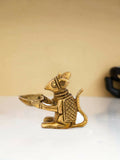 CraftVatika Gold Toned Brass Mouse Shaped Holding Diya | Grocsy