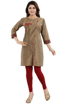 Snehal Creations Dressy Designer Cheeku Raw Silk Embroidered Short Tunic | Grocsy