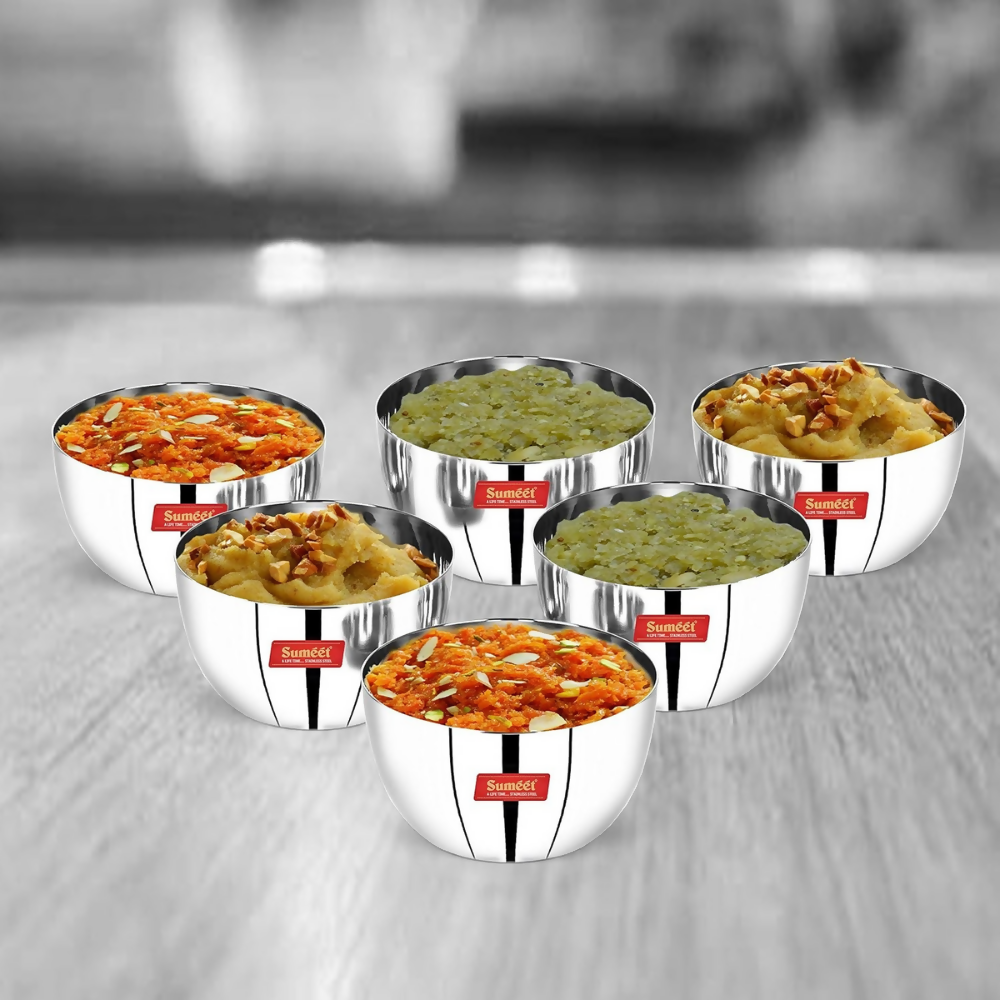 Sumeet Stainless Steel Big Apple Bowl - 9.8cm | Grocsy
