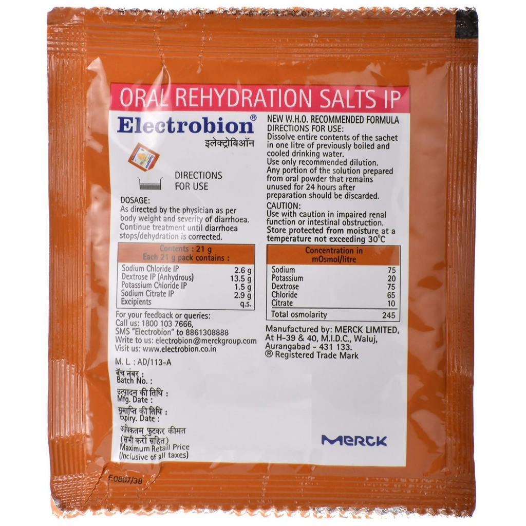 Electrobion - Oral Rehydration Powder (Orange Flavour) | Grocsy