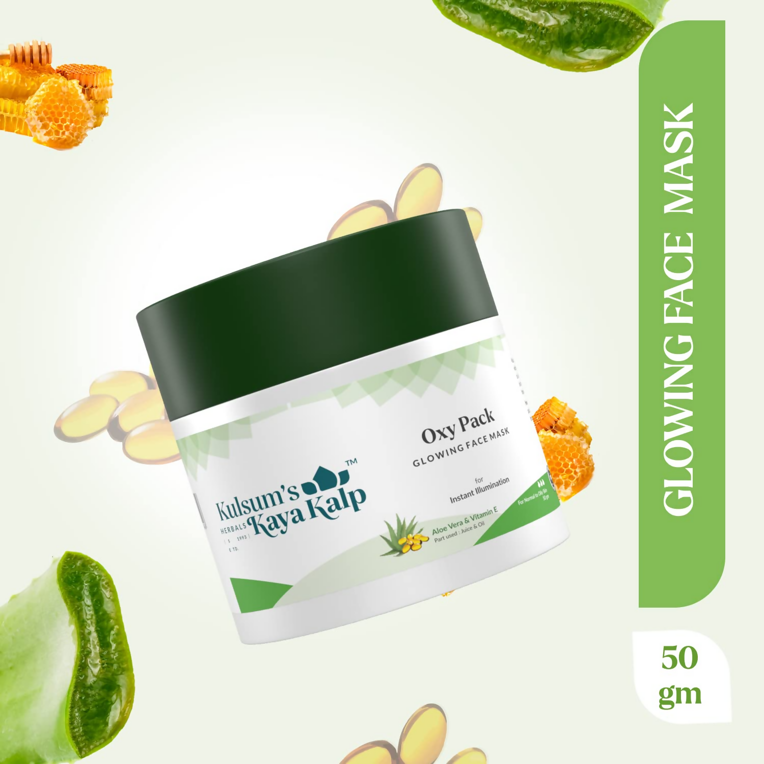 Kulsum's Kaya Kalp Oxy Pack With Wheat Germ Oil For Natural Glow & Hydration | Grocsy