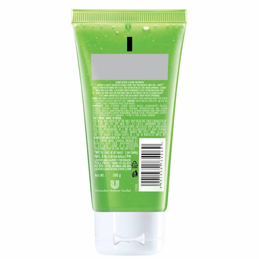 Lakme Blush & Glow Kiwi Freshness Gel Face Wash | Grocsy
