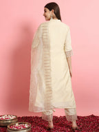 Vellora Elegant Beige Silk Blend Casual Wear Embroidered Salwar Suit | Grocsy