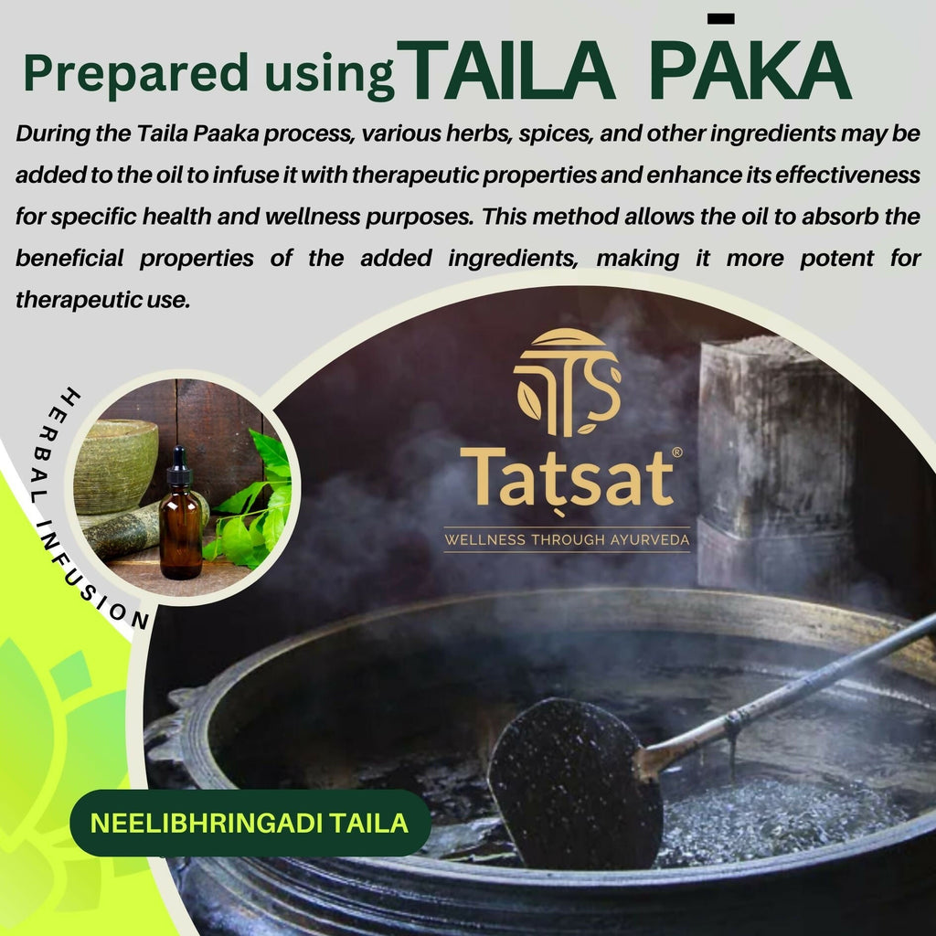 Tatsat Neelibhringadi Classical Ayurvedic Hair Oil For Lush Black Hair | Grocsy
