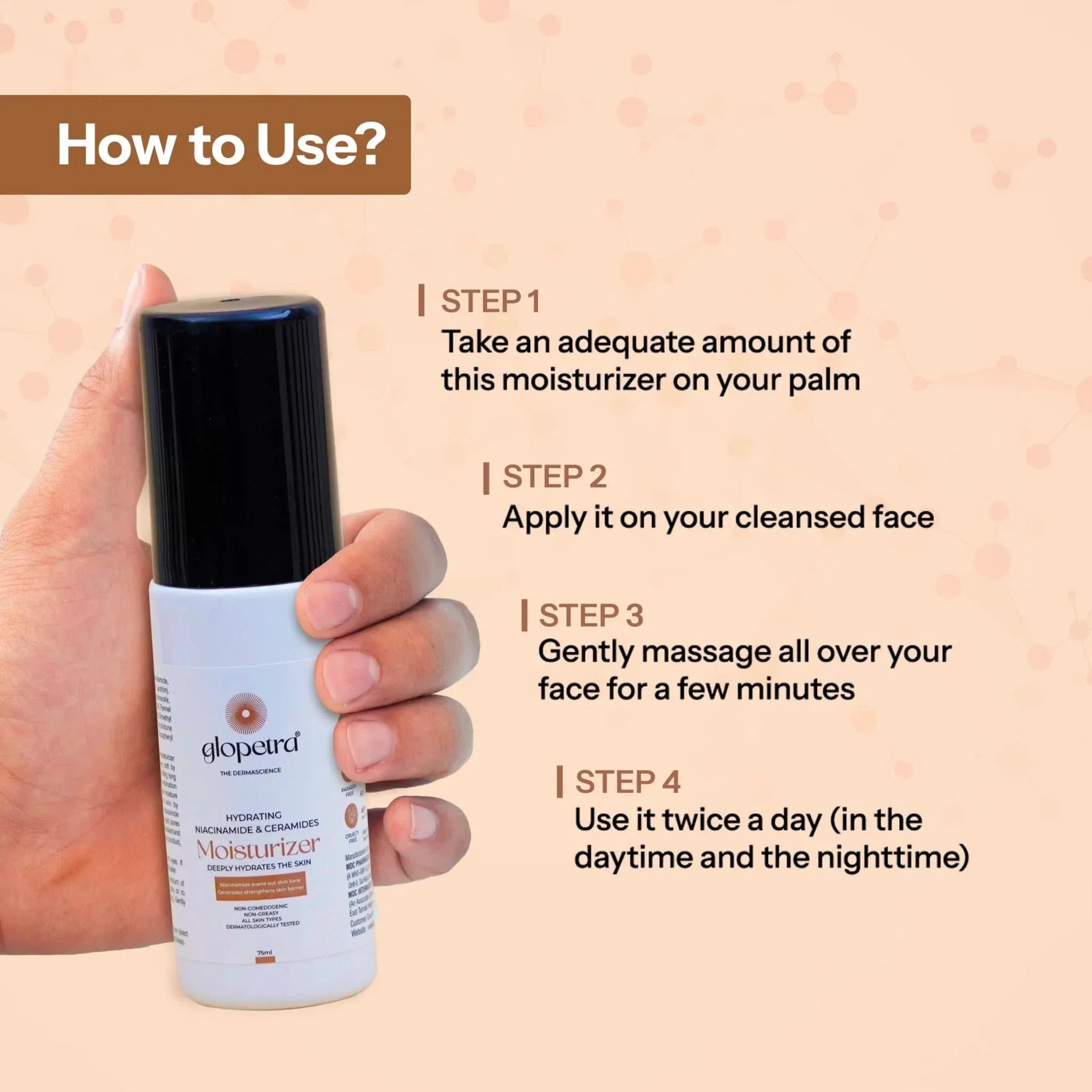 Glopetra Hydrating Niacinamide & Ceramides Moisturizer Deeply Hydrates The Skin | Grocsy
