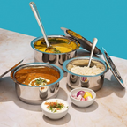 Vinod Stainless Steel 304 Grade Tope/Patila/Topiya with Lid - Induction and Gas Stove Friendly | Grocsy