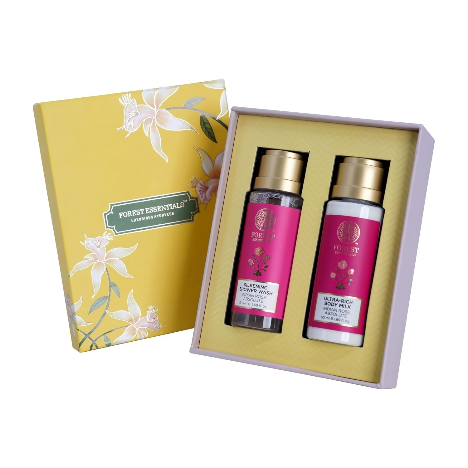 Forest Essentials Indian Rose Body Care Duo Gift Box | Grocsy