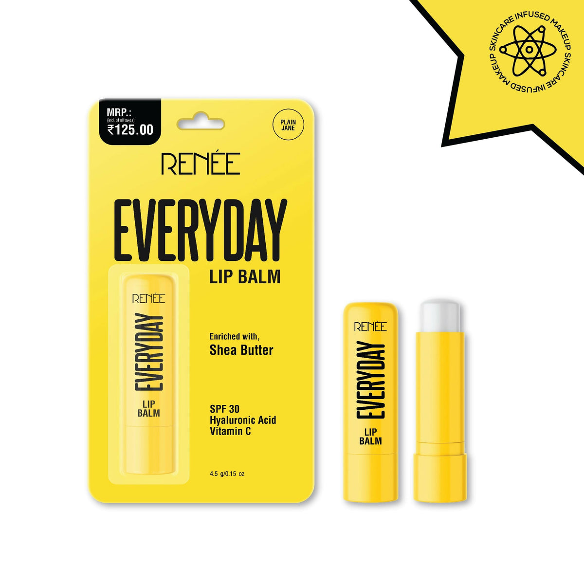 Renee Everyday Tinted Lip Balm - Plain Jane, Moisturizes & Protects with SPF 30 | Grocsy