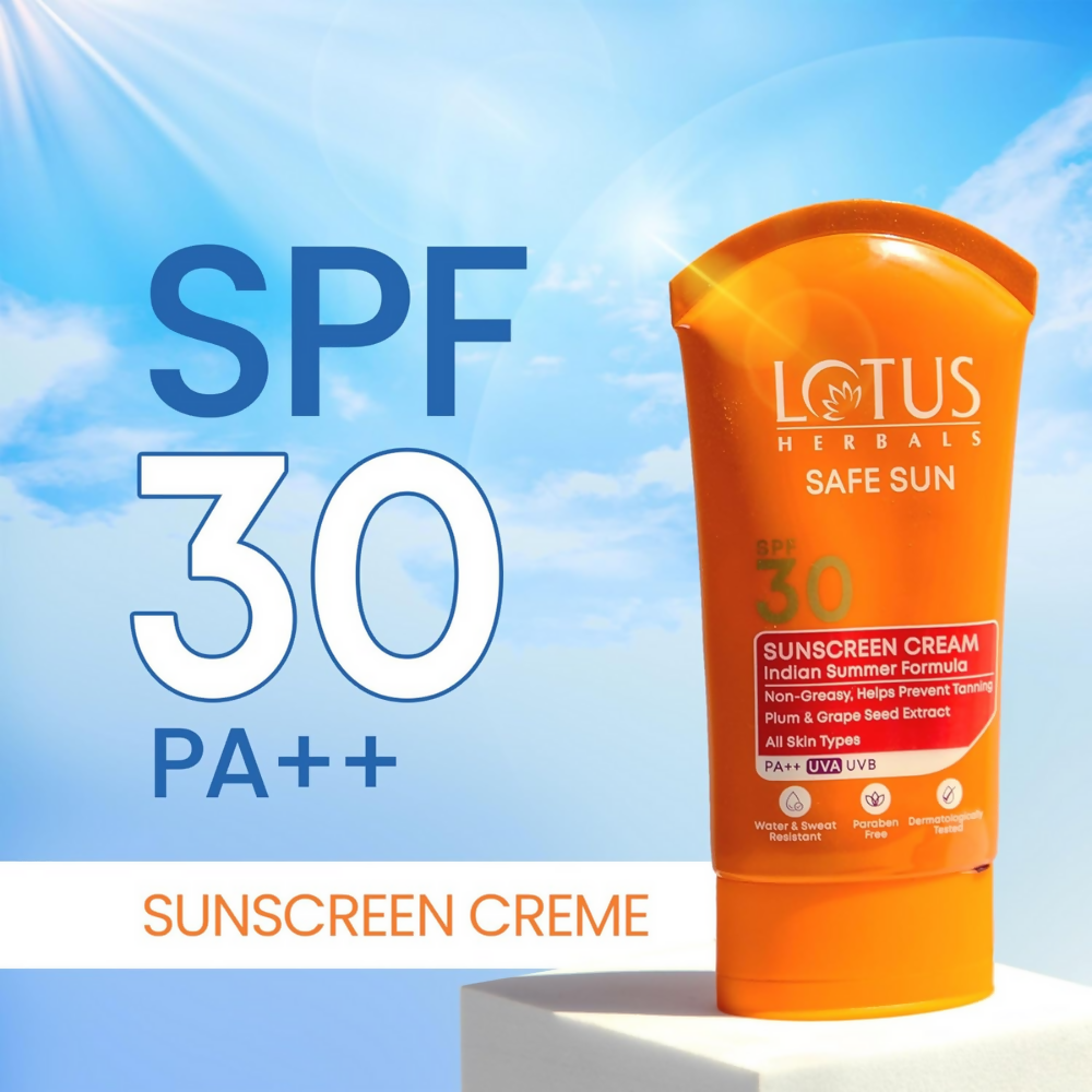 Lotus Herbals Safe Sun Sunscreen Cream SPF 30 PA+++ | Grocsy