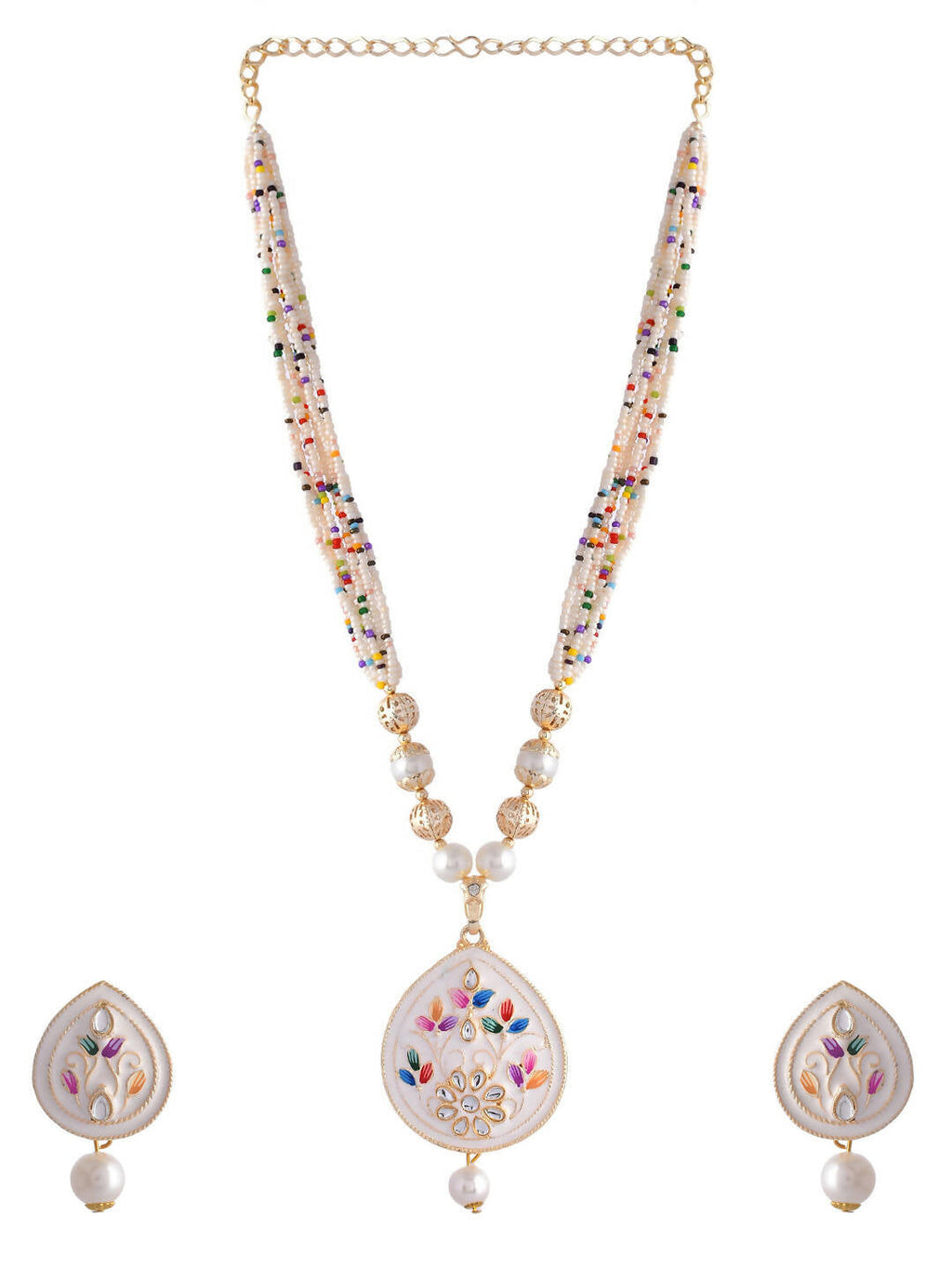 VOJ Women White Color stainless steel Jewellery Set | Grocsy
