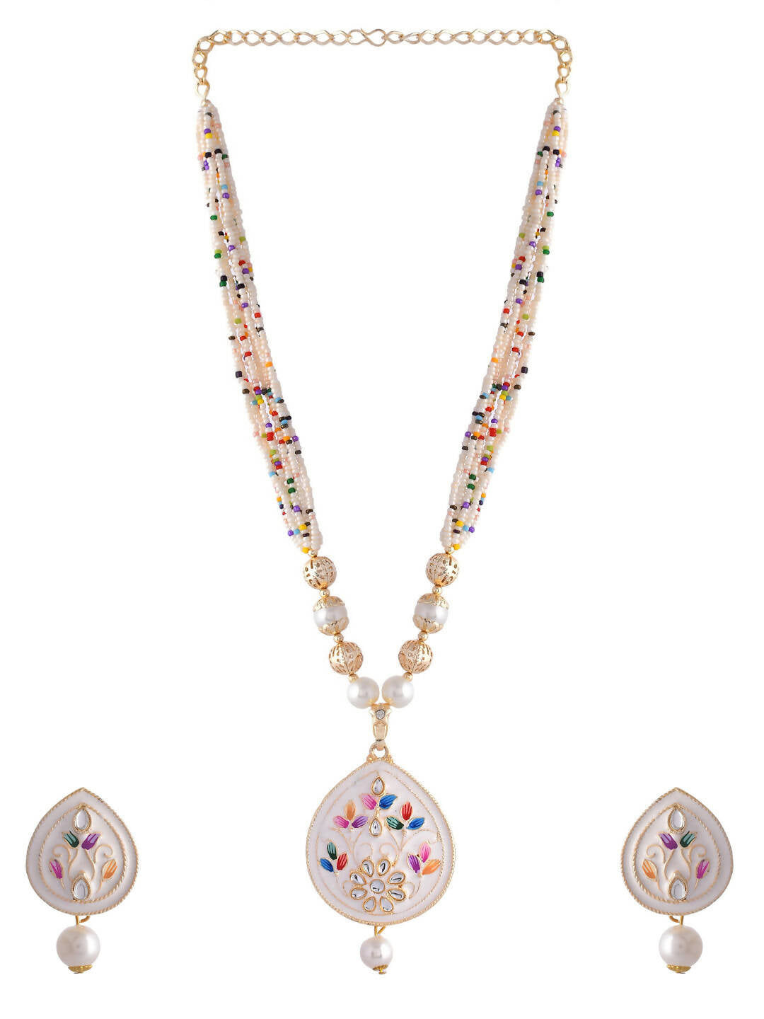 VOJ Women White Color stainless steel Jewellery Set | Grocsy