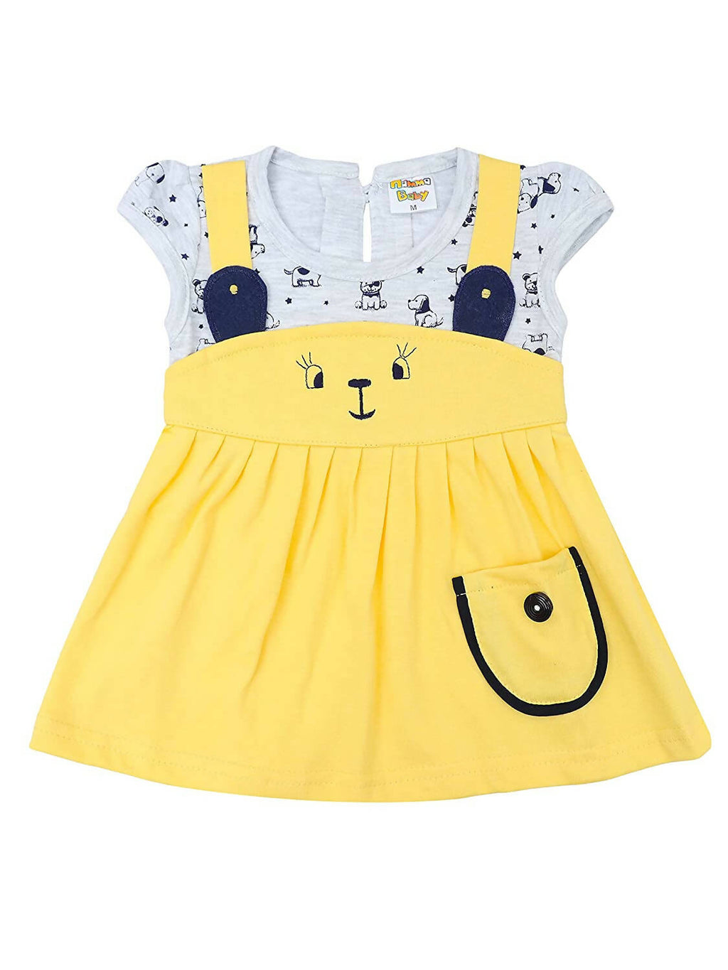 NammaBaby Baby Girl''s A-Line Mini Frock Dress - Yellow | Grocsy