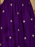Joban Fashion Embroidery Purple Chinon Silk Kurta Set | Grocsy