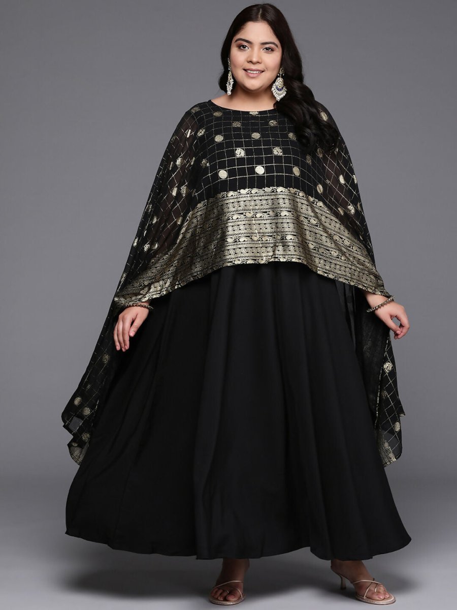 Ahalyaa Women's Traditional wear Ethnic Dress - Black | Grocsy