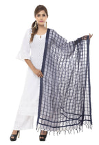 Mominos Fashion Navy Blue Cotton Square Dupatta | Grocsy