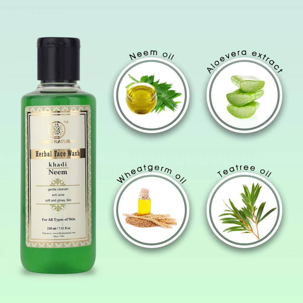 Khadi Natural Neem Herbal Face Wash | Grocsy