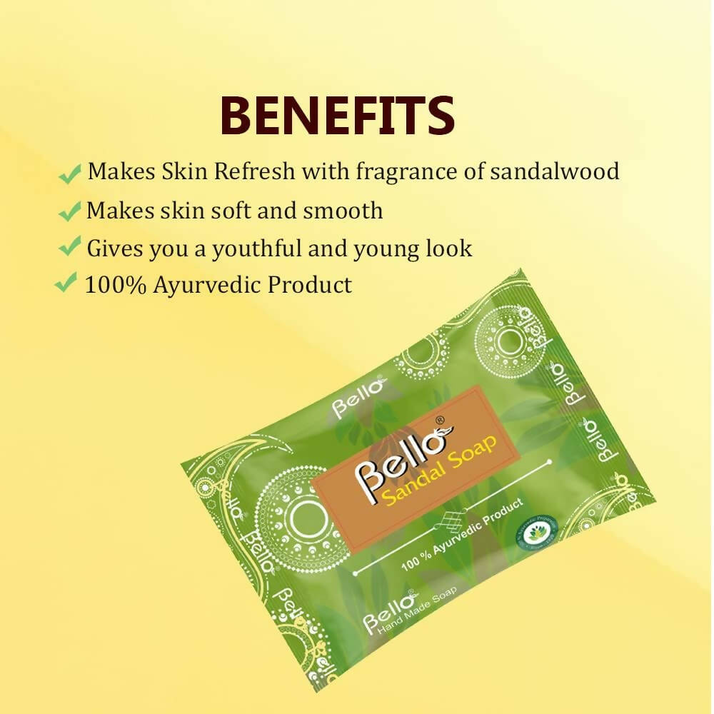 Bello Herbals Sandal Soap Handcrafted Glycerin Based Soap | Grocsy