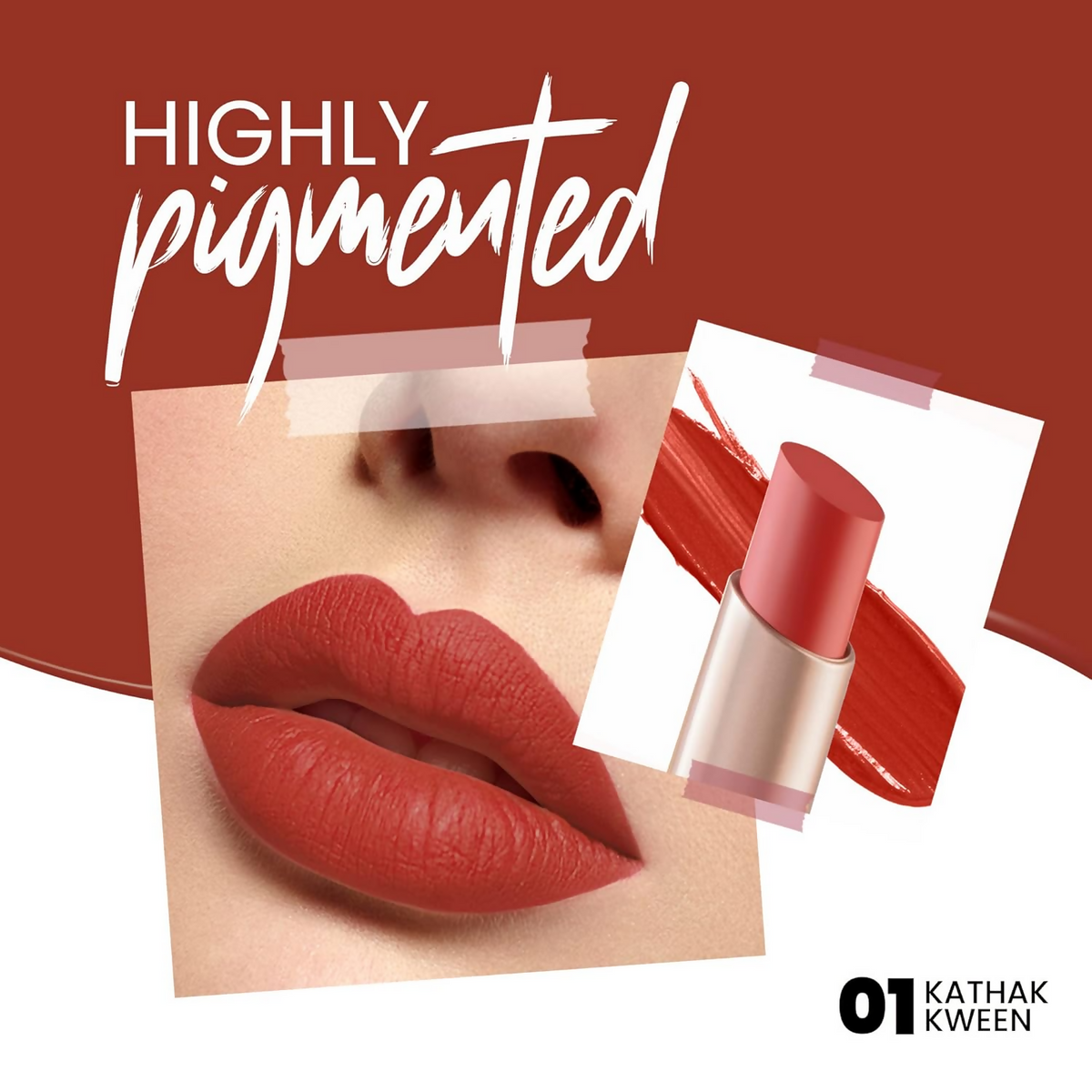 MARS Cosmetics Creamy Matte Long Lasting Lipstick - 01 Kathak Kween | Grocsy