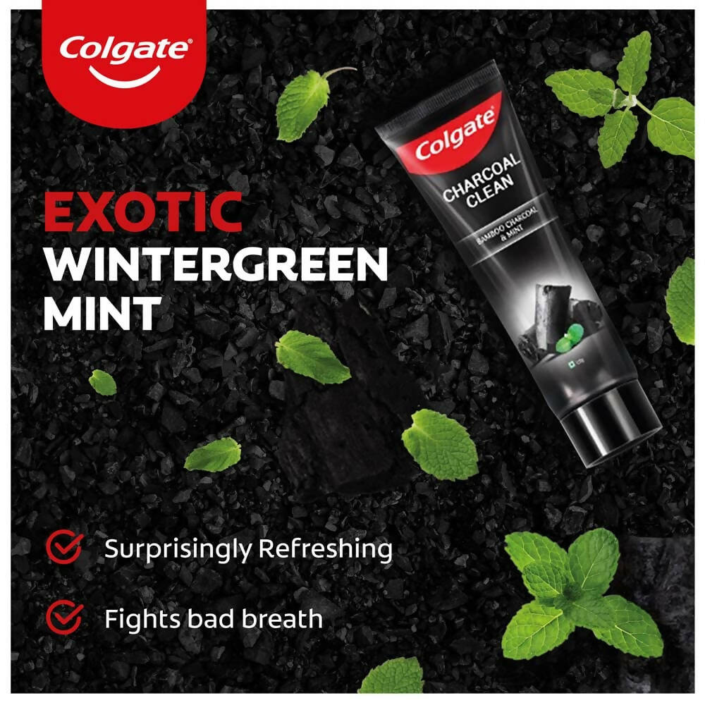 Colgate Charcoal Clean Black Gel Toothpaste with Bamboo Charcoal & Mint | Grocsy