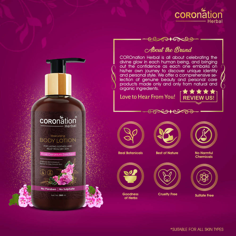 Coronation Herbal Rose Geranium Enriched Body Lotion | Grocsy
