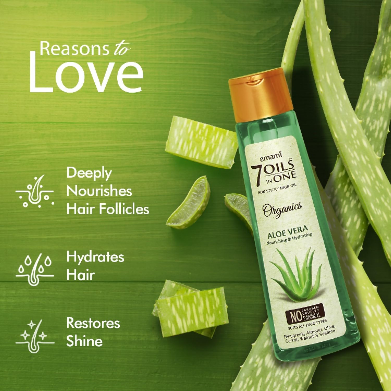Emami 7 Oils In One Organics Aloe Vera Hair Oil | Grocsy