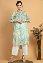 Joban Fashion Print Chinnon Kurta Set | Grocsy