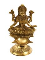 Spillbox Gold-Toned Brass Lakshmi Diya Pooja Essential | Grocsy