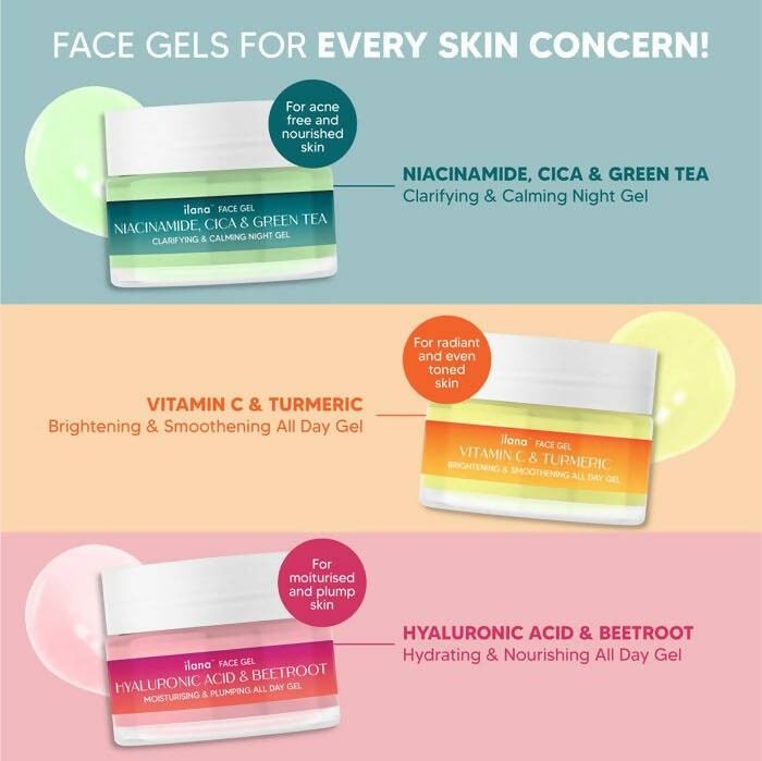 Ilana Hydrating And Nourishing All-Day Gel With Hyaluronic Acid & Beetroot | Grocsy