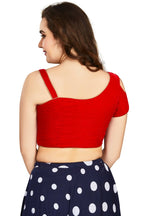 Aastha Fashion Women's Women's Red Velvet Solid Readymade Blouse | Grocsy