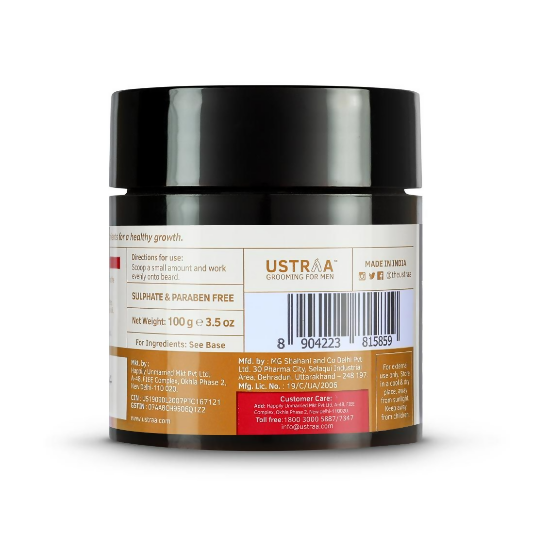 Ustraa Beard Softener Balm Woody - Softens & Nourishes Beard Long Lasting Moisturization | Grocsy