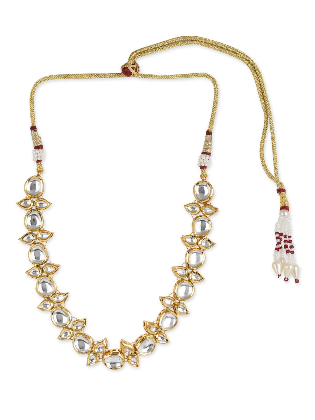 Gold-Toned White Brass Gold-Polished Necklace - Ruby Raang | Grocsy